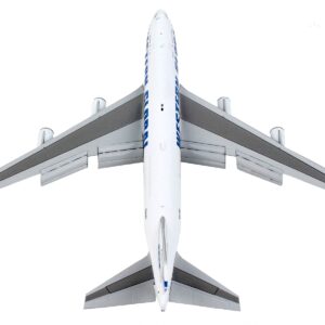 Boeing 747-400F Commercial Aircraft with Flaps Down "Western Global" White with Blue Tail Stripes 1/400 Diecast Model Airplane by GeminiJets