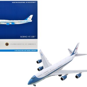 Boeing VC-25B Transport Aircraft "United States of America - Air Force One" (30000) White with Blue Stripes 1/400 Diecast Model Airplane by GeminiJets