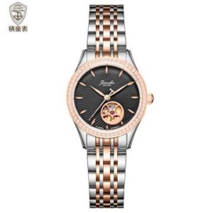 Fashion mechanical movement Watch Rose gold and black