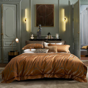 Pattern: Sassan Yellow, Dimensions: 220x240cm - Town Style High-end Affordable Luxury Style Cotton Four-piece Bedding Set
