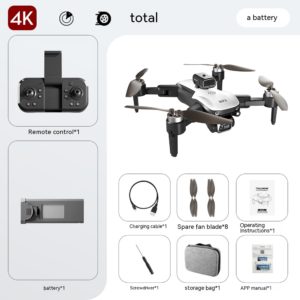 Color: 4K, format: Two batteries - Folding UAV Obstacle Avoidance Optical Flow Hover Quadcopter Electric Lens Remote Control