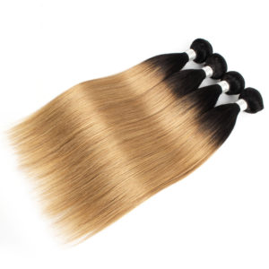 Color: Black gold, Size: 24inch - T1b / 27 Brazilian real hair wig curtain
