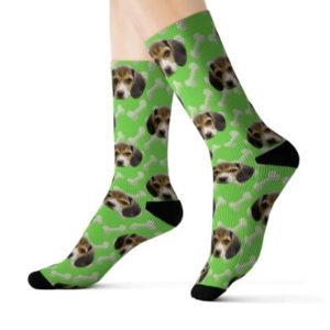 Color: Bone GreenM - Custom Socks of Standard Size around 40cm