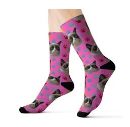 Color: Footprint PinkM - Custom Socks of Standard Size around 40cm