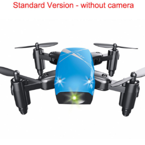 Color: Blue, style: Without camera - Micro Foldable RC Drone 3D Bearing Steering Wheel Remote Control Quadcopter Toys With Camera WiFi APP Control Helicopter Dron Kids Gift