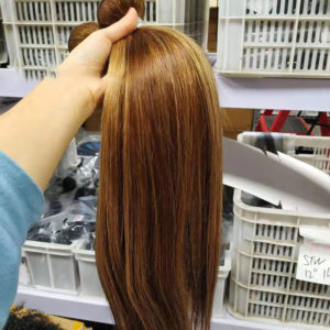Color: 16Inch 4 4clsure - Highlight bundles with closure straight brazilian human hair