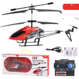 Color: Red - Through Alloy Anti-Fall Remote Control Aircraft, Aviation Model Children'S Toy Cross-Border Helicopter
