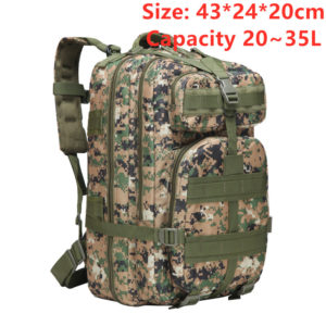 Color: Jungle digital 35L - Sports outdoor mountaineering travel double shoulder knapsack camping army camouflage pack tactical backpack 45L large 3P Backpack