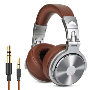 Color: Silver - Headphones With Head Mounted Wired Sound Card Monitor
