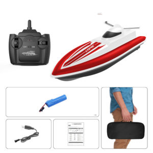 Color: Red, style: 2battery - RC Boat Toy High Speed Racing Boat Waterproof 2.4G Electric Radio Dual Motor Sensitive Steering Remote Control Speedboat Gifts