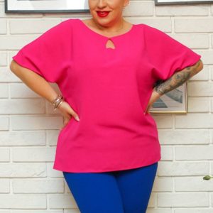 pink - Plus size blouse model 169031 Karko