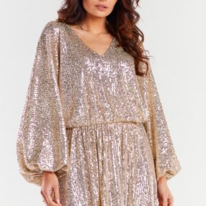 Awama Evening Dress - Beige