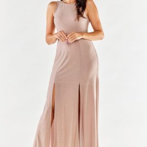 beige - Long dress model 174386 awama