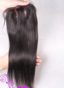 Size: 24Inch, Style: 1 - Straight Human Hair Curtain Hair Weft With Closure Wig Accessories Real Hair Block