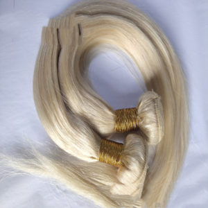 Color: Gold, Size: 18 inches - Human Hair Straight Hair Straight Xu Chang Wig