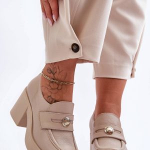 beige - Heeled low shoes model 183949 Step in style