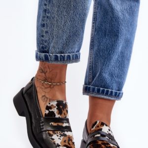 black - Heeled low shoes model 188502 Step in style