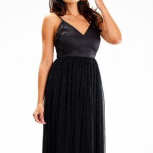 Awama Evening Dress Fitted - Black