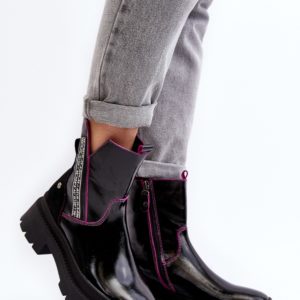 black - Heeled low shoes model 190707 Step in style