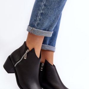 black - Heeled low shoes model 190708 Step in style