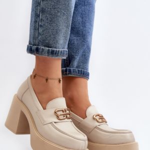 beige - Heeled low shoes model 192289 Step in style