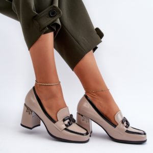 beige - Heeled low shoes model 195397 Step in style