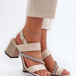 beige - Heel sandals model 195551 Step in style