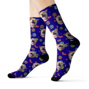 Color: HalloweSen BlueM - Custom Socks of Standard Size around 40cm