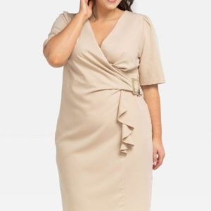 beige - Plus size dress model 196891 Karko