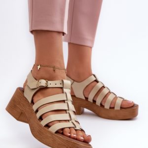 beige - Heel sandals model 198810 Step in style