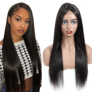 Color: Black, Size: 14inch - Lace real human hair wig headgear