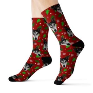 Color: Christmas M - Custom Socks of Standard Size around 40cm