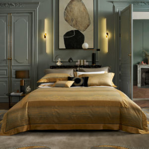 Pattern: Leno, Dimensions: 220x240cm - Town Style High-end Affordable Luxury Style Cotton Four-piece Bedding Set