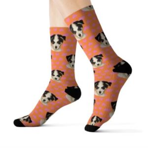 Color: Hearts OrangeM - Custom Socks of Standard Size around 40cm
