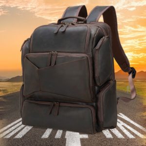 Retro Crazy Horse Leather 17-inch Computer Bag Outdoor Leather Backpack Travel Top Layer Leather Backpack For Men