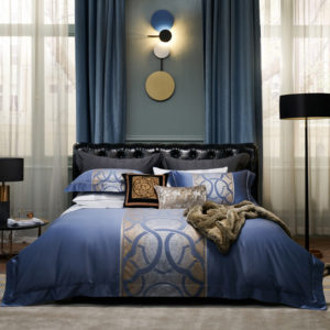 Pattern: Orlando, Dimensions: 220x240cm - Town Style High-end Affordable Luxury Style Cotton Four-piece Bedding Set