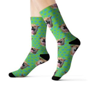 Color: Hearts greenM - Custom Socks of Standard Size around 40cm
