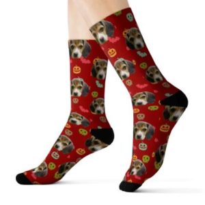 Color: HalloweSen red M - Custom Socks of Standard Size around 40cm