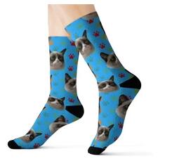 Color: Footprint BlueM - Custom Socks of Standard Size around 40cm