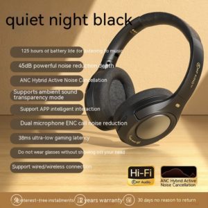 Color: Quiet Night Black, Set meal: Package A - Wireless Bluetooth Headset With Long Battery Life