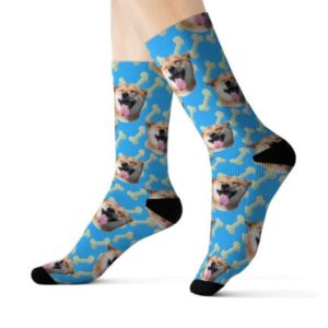 Color: Bone BlueM - Custom Socks of Standard Size around 40cm