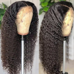 Color: 7A 4x1 T type deep180, Size: 8inch - Deep Wave T Part Frontal Wig Human Hair Headgear
