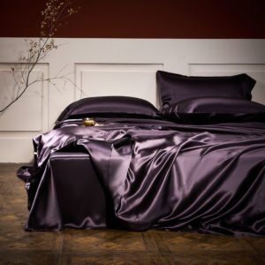 Pattern: Purple, Size: 200x230-Flat sheet, Specification:  - 25 Pound Silk Four Piece Set Of Silk