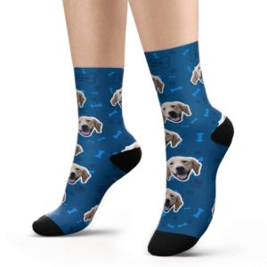 Color: BlueM - Custom Socks of Standard Size around 40cm