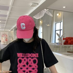Color: Black, Size: L - LANBOS WE11DONE Embroidered Letter Short Sleeve