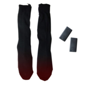 Color: 2 pair black - Cotton double-layer warm heating socks battery box power toe back heat heating socks