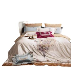 Pattern: Bedspread Models, Dimensions: Quilt Cover 220 X240cm - 140s Silk Cotton Long-staple Cotton Embroidery Four Piece Home Textiles Set
