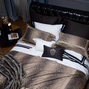 Pattern: Pavilion, Dimensions: 220x240cm - Town Style High-end Affordable Luxury Style Cotton Four-piece Bedding Set