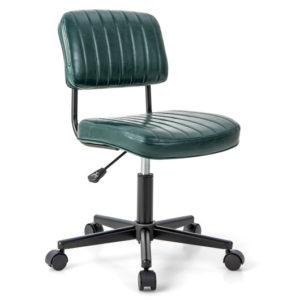 PU Leather Adjustable Office Chair  Swivel Task Chair with Backrest-Green - Color: Green