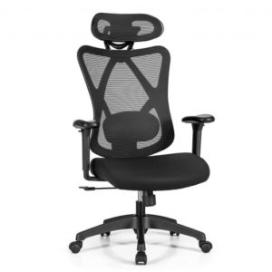 High Back Mesh Executive Chair with Adjustable Lumbar Support - Color: Black